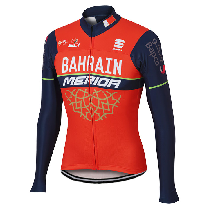 Abbigliamento Bahrain Merida 2017 Manica Lunga e Pantaloncino Con Bretelle rosso - Clicca l'immagine per chiudere